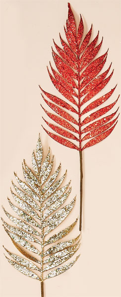 24" Glittered Fern Spray