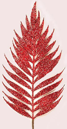 24" Glittered Fern Spray
