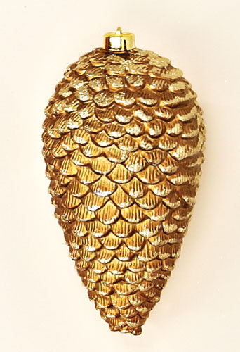 10" Shiny Plastic Pine Cone Ornament