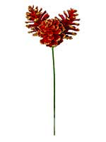  Plastic Pine Cone X 3 Pick, Red