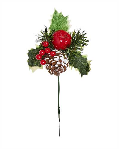 Holly/Berry/Apple Christmas Pick