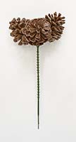 2.3" Plastic Pine Cone x 3 on a Pick