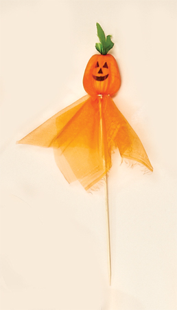 6" Organza Pumpkin on 6 "Pick