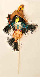 12" Crow with Broom on 7" Stick