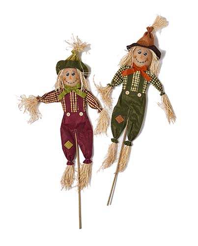 36" Scarecrow on Stick, 2 Assorted