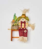 11" Scarecrow Sitting on Bench