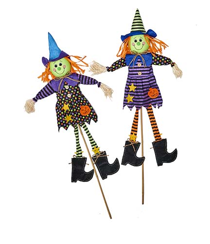 39" Witch on Stick, 2 Asst