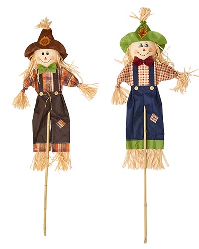 48" Scarecrow On Stick, 2 Asst