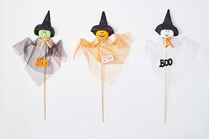 24" Halloween Figures on Stick, 3 Assorted