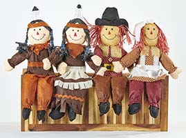 24" Sitting Thanksgiving Figures, 4 Assorted