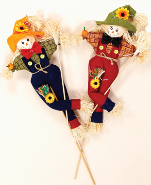 16" Crossed Leg Scarecrow on 14" Stick 