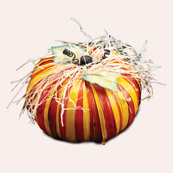 8" Raffia Pumpkin w/ Straw