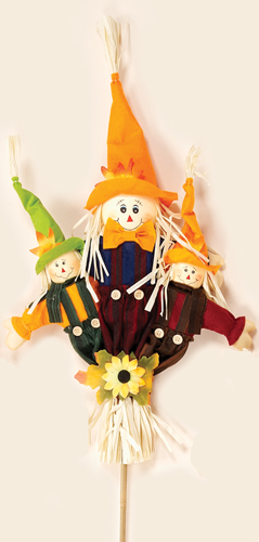 3' Triple Scarecrow on Stick 