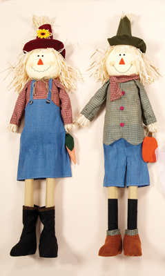 4' Standing Scarecrow Family
