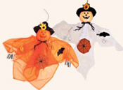 3' Hanging Decorated Gossamer Ghost w/ Cans