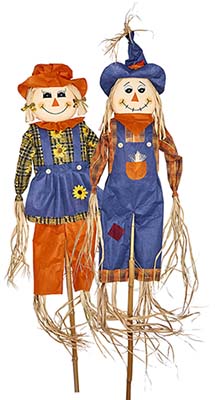 80" Scarecrow on Pole, 2 Assorted