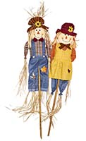 5' Scarecrow on Pole, 2 Assorted