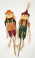 60" Boy & Girl Scarecrow on Pole, 2 Asst