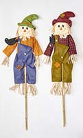 60" Scarecrow with Crow on Pole, 2 Assorted