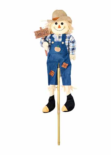 60" Scarecrow On Pole With Welcome Sign