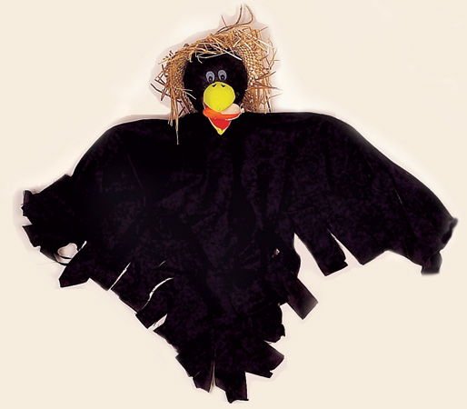 22" Hanging Crow Eating Corn