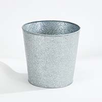 Galvanized Planter with White Stars & Dots 9.25" Height, 9.5" Width