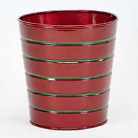 Galvanized Red Metal Container 6.25" Height , 6" Width