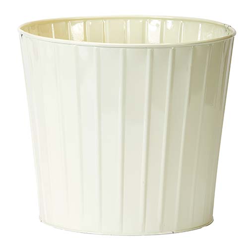 10.5" Cream Galvanized Planter