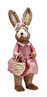 17" STANDING BUNNY IN DRESS WITH BASKET