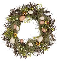 15" Multicolor Easter Egg Wreath - CLOSEOUT