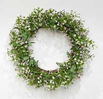18" Queen Ann Lace Wreath On Natural Twig Base
