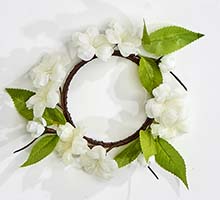 3" White Flower Candle Ring