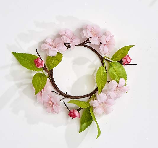 3" Pink Flower Candle Ring