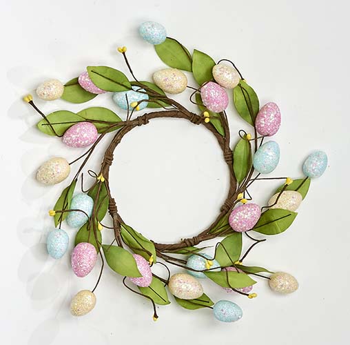 12" Easter Glitter Colorful Egg Wreath
