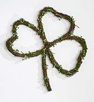 12" St. Patrick's Day Twig Shamrock Wreath with Green Pips