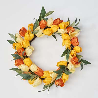 20" Tulip Wreath on Natural Twig Base