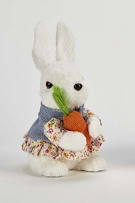 8" Sitting Bunny with Carrot