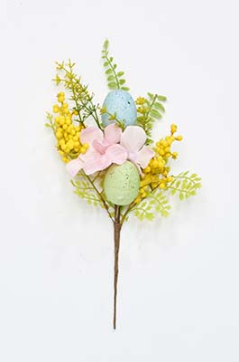 12" Colorful Easter Eggs and Hydrangea Spray