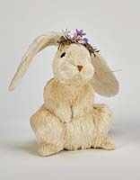 8" Sitting Bunny with Purple Flowers Headband
