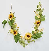 62" Sunflower and Green Leaves Garland