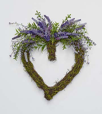 16" Lavender Heart Wreath