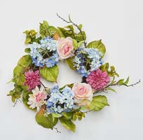 20" Garden Flowers Wreath