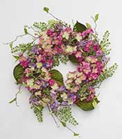 24" Artificial Hydrangea Wreath With Greenery