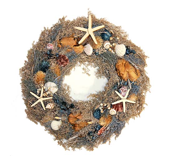12" Seaside Wreath with Starfish and Shells