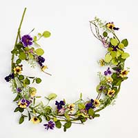 57" Pansy Green Leaves Garland
