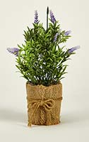 11" Artificial Lavender in 3" Burlap Pot