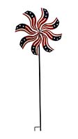 63" Kinetic Americana Flag Wind Spinner Garden Stake