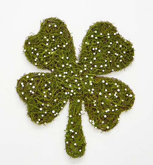 13" Hanging Shamrock Decor with White Berries 