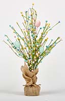 18" Easter Eggs and Berries Tree in Burlap Sack Base