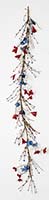 60" Red, White & Blue Americana Flowers Garland